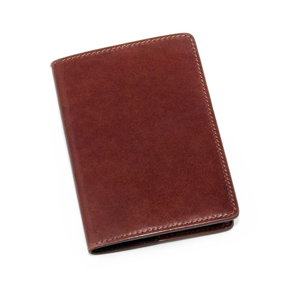 Leather Passport Cover - Brown, Red